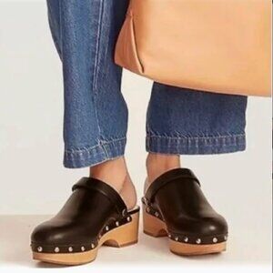 JCREW Black Clogs